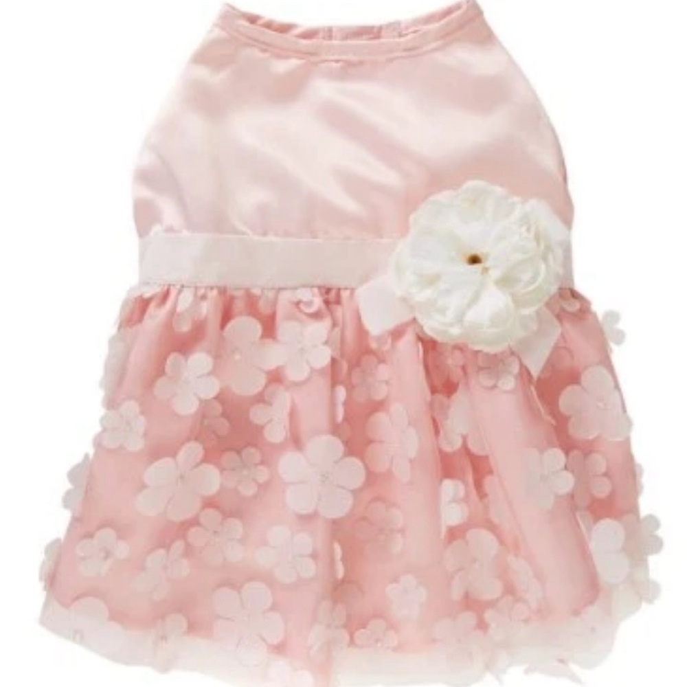 Top Paw Wedding Dog Dress Headband Set Pink Girl Large New without Tags
